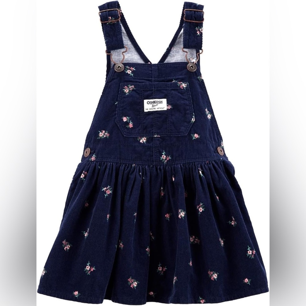 OshKosh B'gosh Blue and Pink Floral Overalls